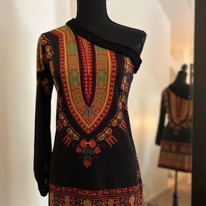 Unique, One Shoulder, Colorful Print, Made in Thailand. Never Worn.